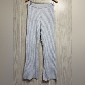 Aerie Ribbed Flare Lounge Pants Gray Size M Regular